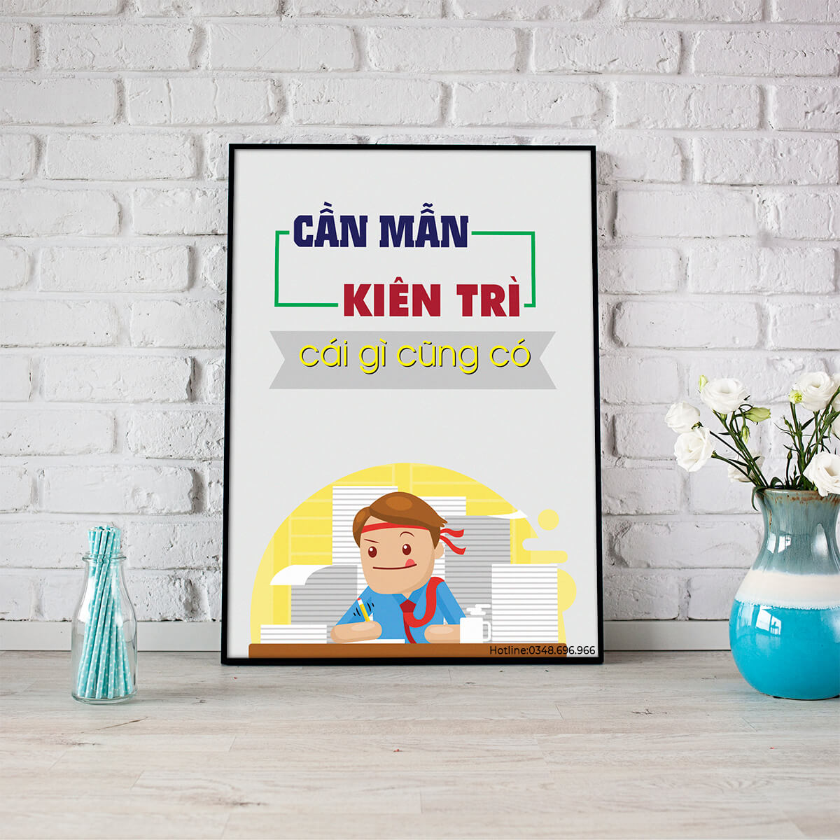 Tranh văn phòng: Cần mẫn kiên trì cái gì cũng có Tranh văn phòng: Cần mẫn kiên trì cái gì cũng có
